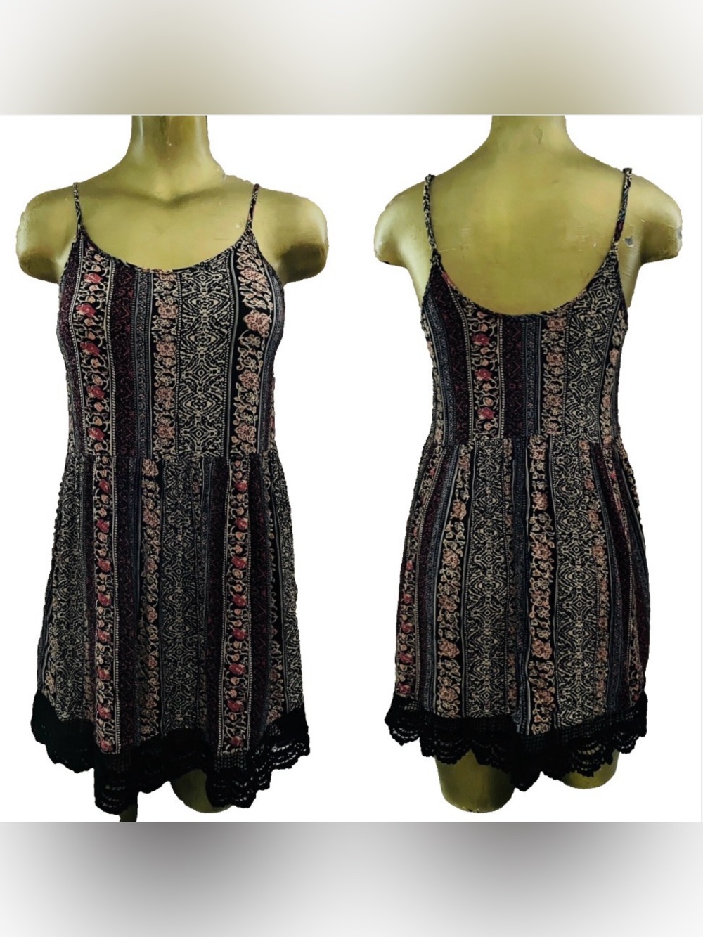 Be Cool BOHEMIAN Lace Trimmed Mini SUN DRESS M/L